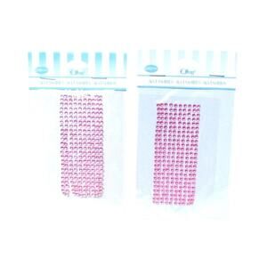 Offray Rhinestone Gems, Pink, Adhesive, 240 Pieces, Two Packages, Fashion Art
